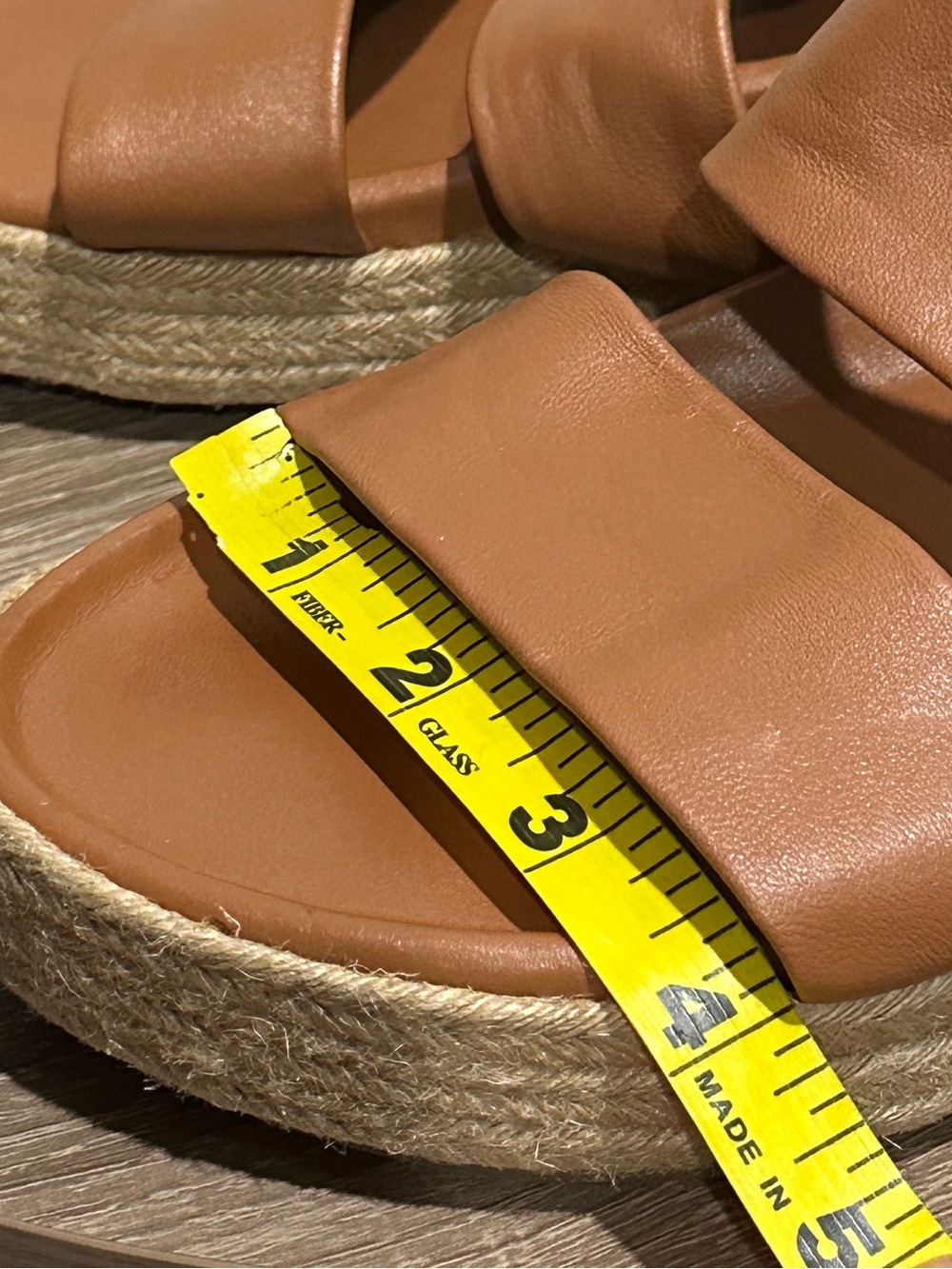 Beek Twinspot Platform Sandal Tan Leather Slide - Picture 9 of 11